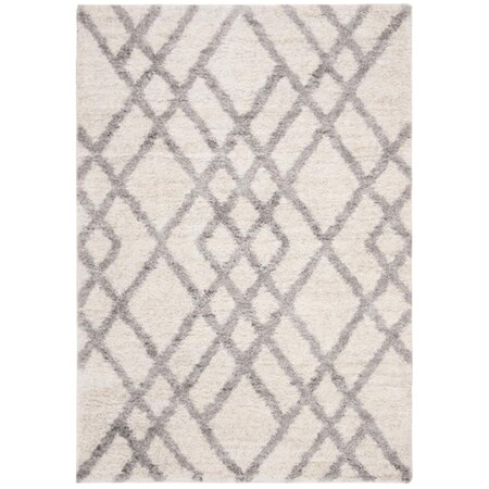 Safavieh 5 ft. 3 in. x 7 ft. 6 in. Berber Shag 200 Rectangle Power-Loomed Rug - Cream & Gray BER214A-5